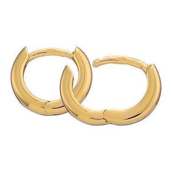 BNH Ladies Gold Plated 925 Sterling Silver Kink Ear Creoles, Ø 10.5 mm x 2.2 mm